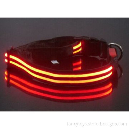 LED double optical fibers flashing collar
